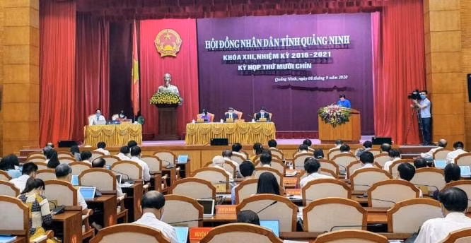 Quang cảnh Kỳ họp thứ 19, HĐND tỉnh Quảng Ninh khóa XIII. Ảnh: Sở TTTT Quảng Ninh.