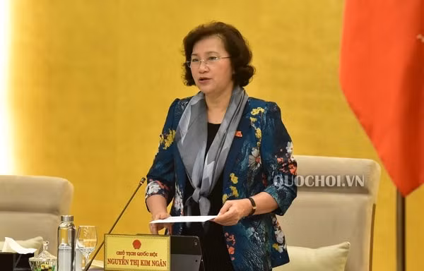 Chủ tịch Quốc hội Nguyễn Thị Kim Ngân phát biểu bế mạc phiên họp. Ảnh: quochoi.vn