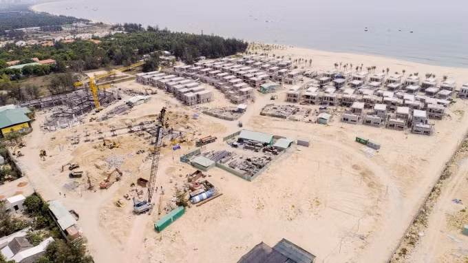Tiến độ xây dựng dự án.