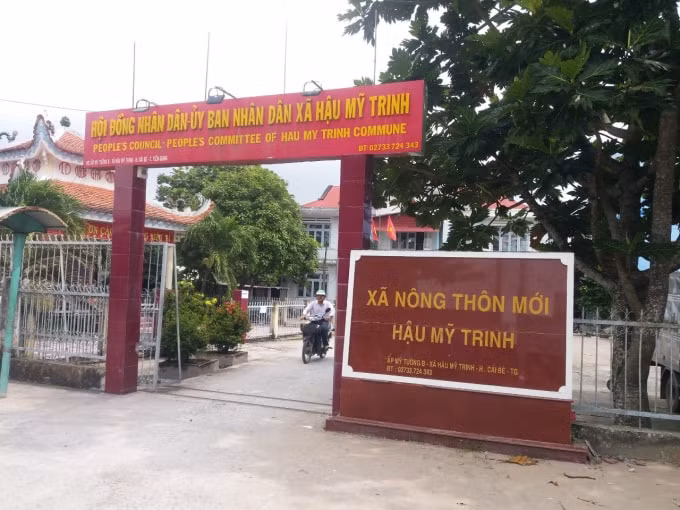 Trụ sở xã Hậu Mỹ Trinh nơi ông Trương Văn Nên làm bí thư.