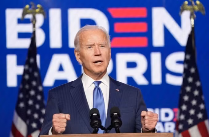 Joe Biden phát biểu về kết quả bầu cử ở Wilmington, Delaware - Ảnh: Kevin Lamarque / Reuters