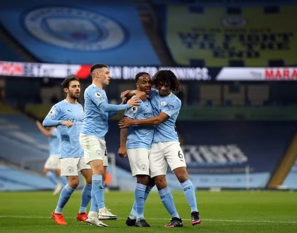 Sterling ghi bàn thắng duy nhất cho Man City. Ảnh: bongda24h.
