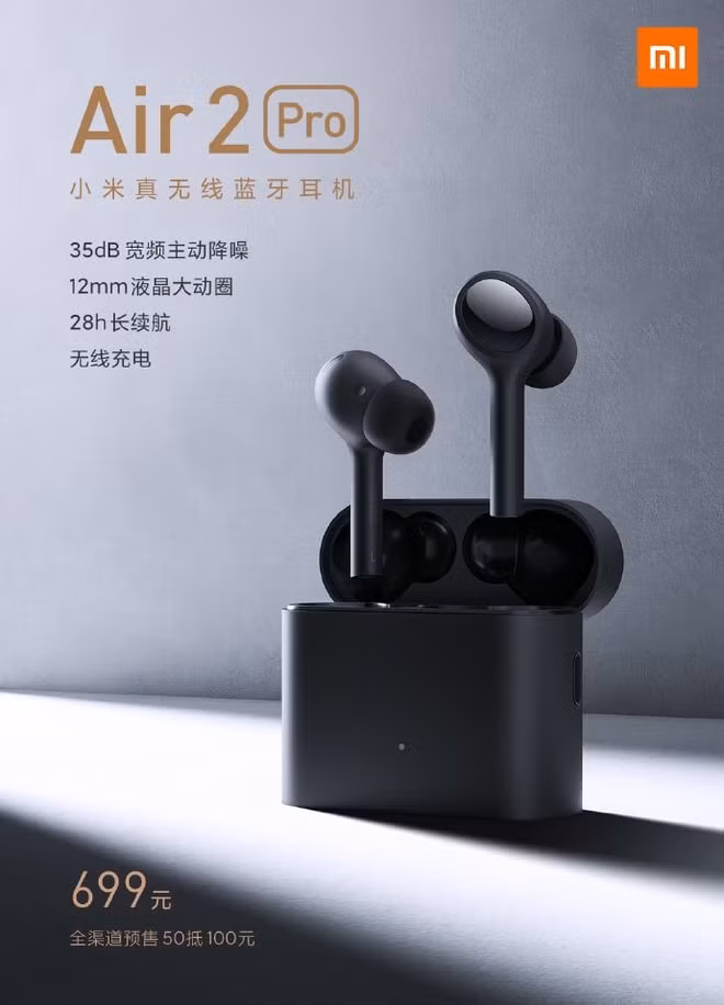 Tai nghe không dây Mi Air 2 Pro. Ảnh: Xiaomi