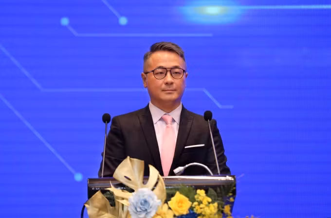 Ông Chen Yi - Chung phát biểu trong buổi lễ bổ nhiệm Quyền Tổng Giám đốc.