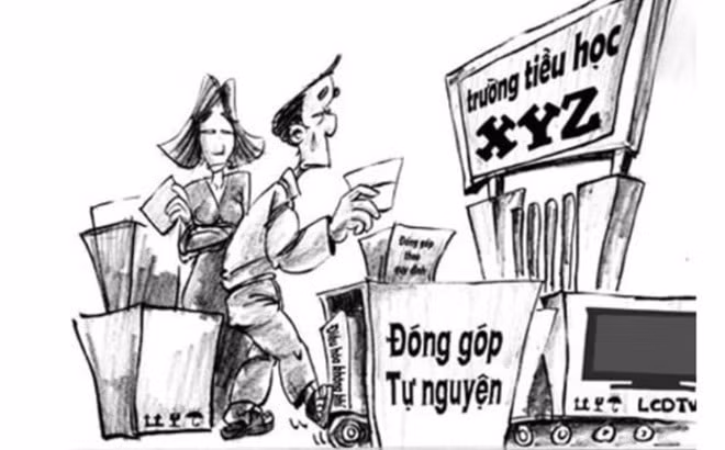 Nhiều phụ huynh biết là thu sai nhưng vẫn đóng góp vì muốn con mình được bình yên (ảnh minh họa - nguồn internet).