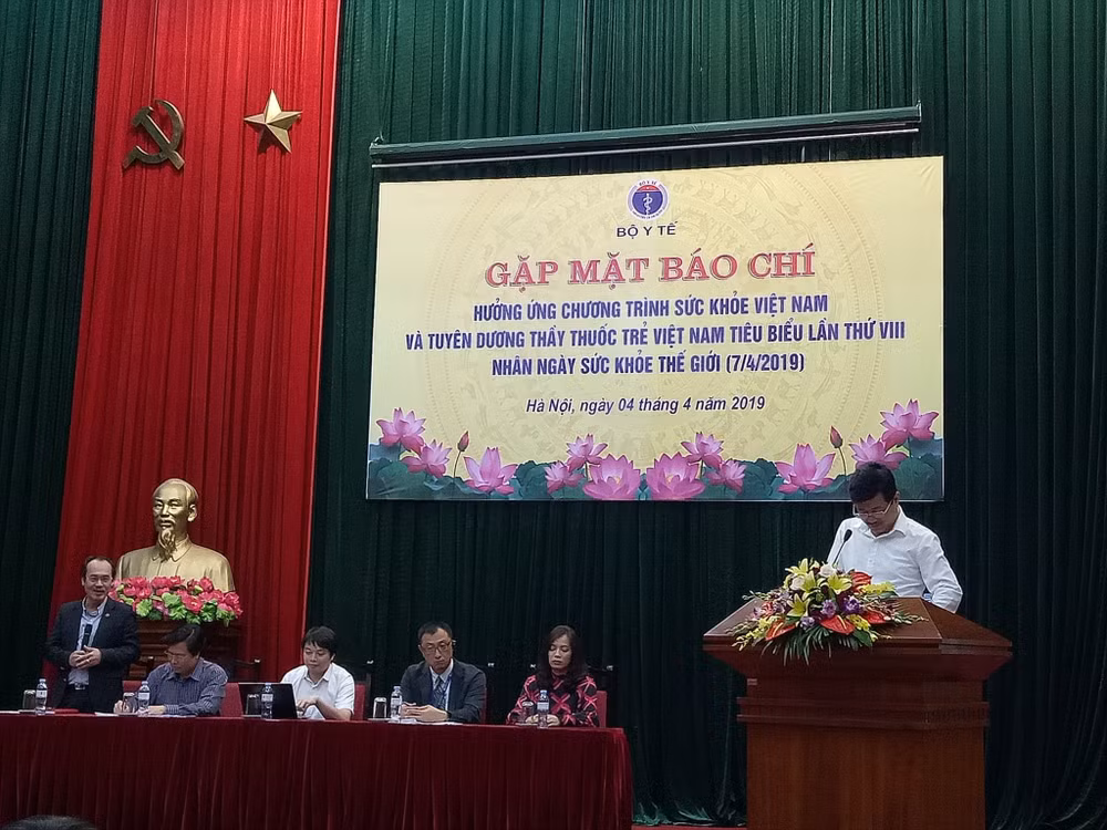 Cuộc họp báo chí phát động Chương trình Sức khỏe Việt Nam diễn ra chiều ngày 4/4/2019. Ảnh: Lương Minh