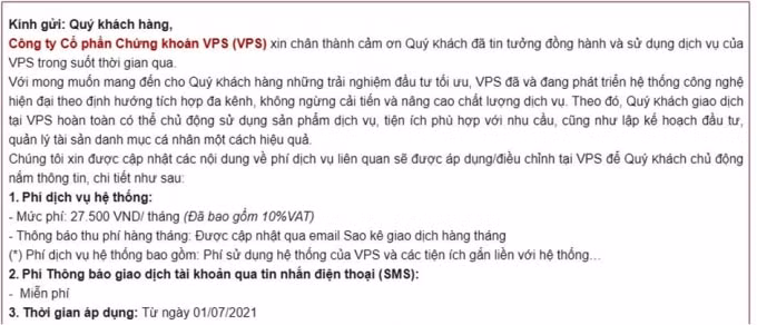 Thông báo thu phí dịch vụ hệ thống VPS gửi khách hàng.