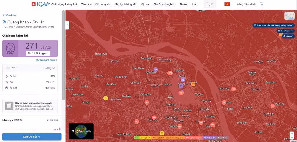 thanh pho ha noi dung so 1 ve o nhiem khong khi trong chieu nay hinh 2