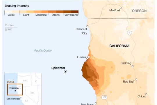 Động đất mạnh 7,0 độ richter làm rung chuyển California