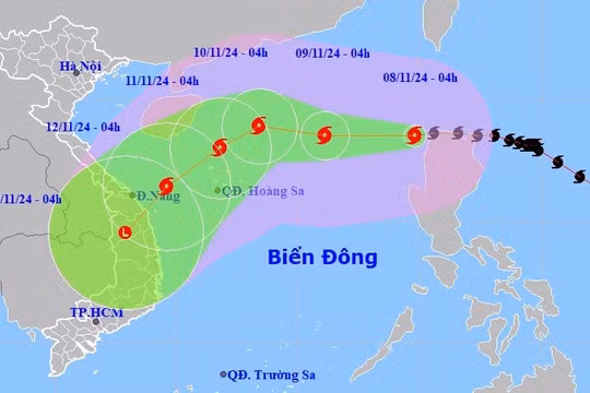 Bão Yinxing vào Biển Đông, hướng thẳng miền Trung, trở thành cơn bão số 7 năm nay