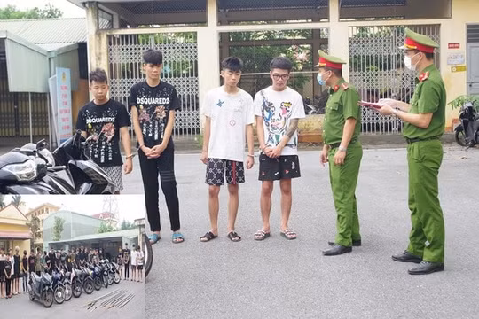 Hà Nam: Khởi tố 21 thanh, thiếu niên mang hung khí đi diễu phố gây mất an ninh trật tự