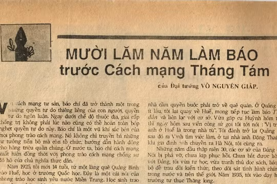 Đại tướng Võ Nguyên Giáp và mối duyên nợ đầu tiên với báo chí