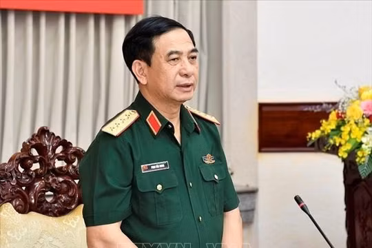 Đại tướng Phan Văn Giang làm việc với Tổng cục Chính trị Quân đội nhân dân Việt Nam