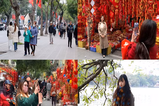 Giới trẻ háo hức dạo phố, chụp ảnh trải nghiệm tiết trời "rét ngọt" Hà Nội