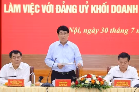 Thường trực Ban Bí thư Lương Cường làm việc với Đảng ủy Khối Doanh nghiệp Trung ương