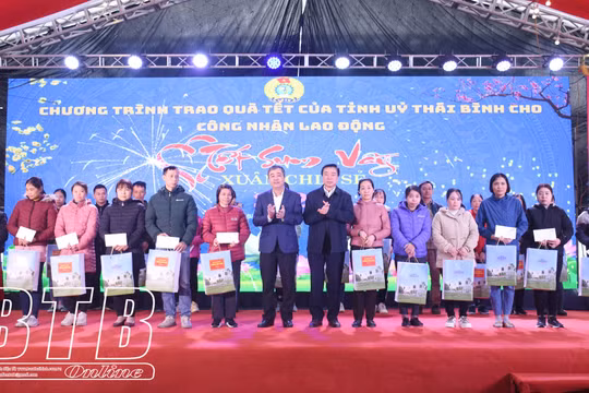 Thái Bình: Trao 8.938 suất quà với tổng số tiền hơn 5,7 tỷ đồng cho đoàn viên, người lao động dịp Tết 2024