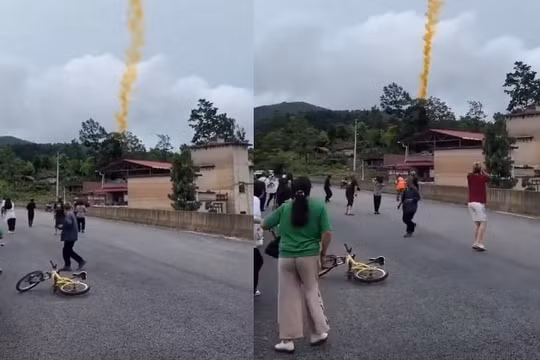 Video cho thấy mảnh vỡ tên lửa rơi xuống ngôi làng ở Trung Quốc