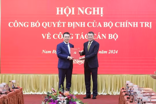 Phó Chánh văn phòng Trung ương Đảng giữ chức Bí thư Tỉnh ủy Nam Định