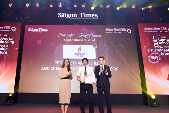 Tổng Công ty Phân bón và Hóa chất Dầu khí được vinh danh "Doanh nghiệp vì cộng đồng" tại Saigon Times CSR 2024