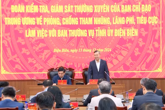 Tổng Kiểm toán nhà nước Ngô Văn Tuấn làm việc với Tỉnh ủy Điện Biên về công tác phòng, chống tham nhũng, tiêu cực