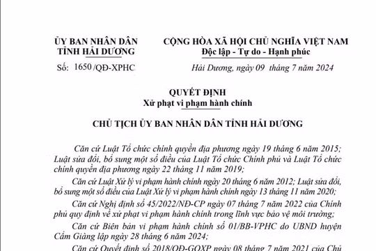 Xả thải vượt chuẩn, Công ty Hanoi Green Foods bị xử phạt 330 triệu đồng