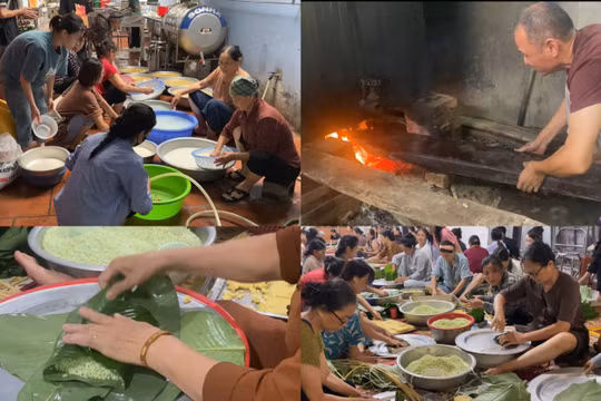 Ấm lòng người dân Hà Nội gói hàng nghìn chiếc bánh chưng gửi người dân vùng lũ