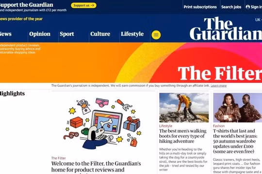 Báo Guardian ra mắt trang giới thiệu sản phẩm để tăng nguồn thu