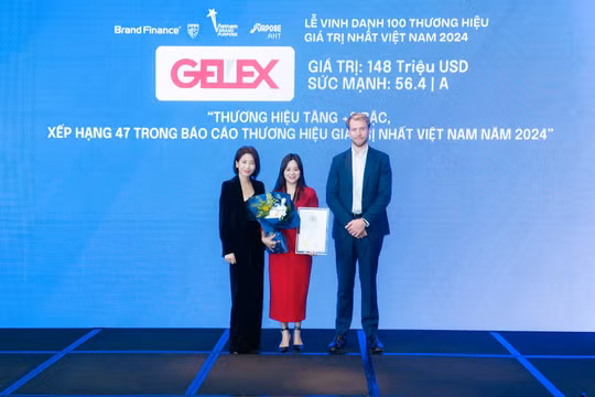 Năm thứ 2 liên tiếp, GELEX trong Top 100 thương hiệu giá trị nhất Việt Nam