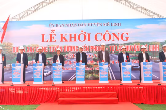 Khởi công tuyến đường rộng 48m có tổng vốn đầu tư 791 tỉ đồng tại huyện Mê Linh