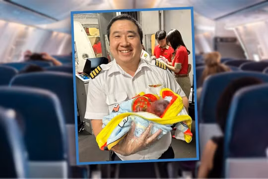 Phi công VietJet được ca ngợi khi rời buồng lái đỡ đẻ cho hành khách