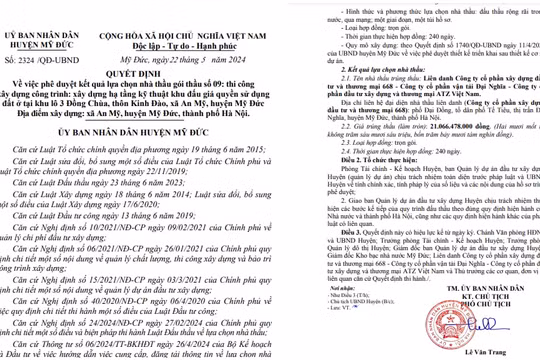 Công ty 668 và Công ty Đức Long trúng thầu "siêu tiết kiệm" tại huyện Mỹ Đức?