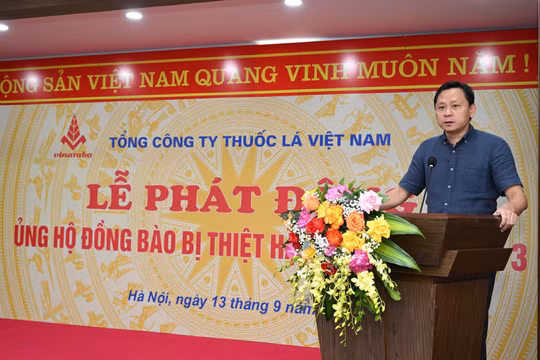 Tổng công ty Thuốc lá Việt Nam quyên góp 10 tỷ đồng ủng hộ đồng bào bị lũ lụt do cơn bão số 3