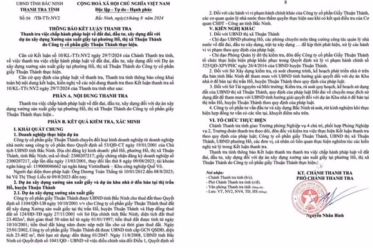 Bắc Ninh: Chỉ rõ nhiều vi phạm tại dự án Khu nhà ở để bán tại phường Hồ