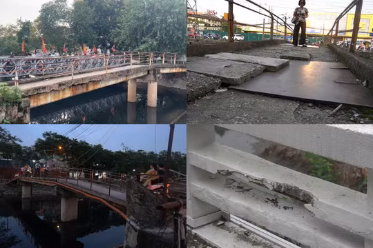 Hà Nội: Tính mạng người dân "rung lắc" theo cầu tạm