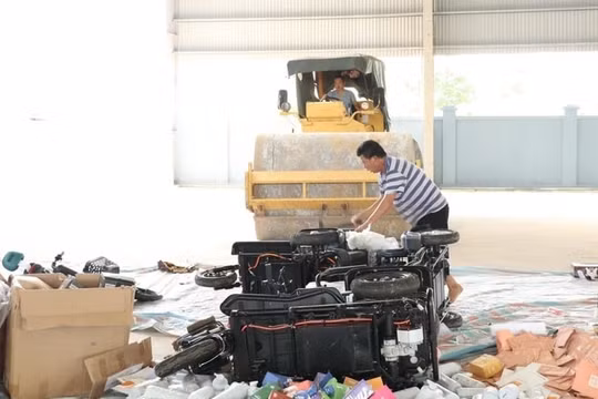 Ninh Bình tiêu hủy hàng hóa vi phạm hành chính bị tịch thu có trị giá trên 1 tỷ đồng
