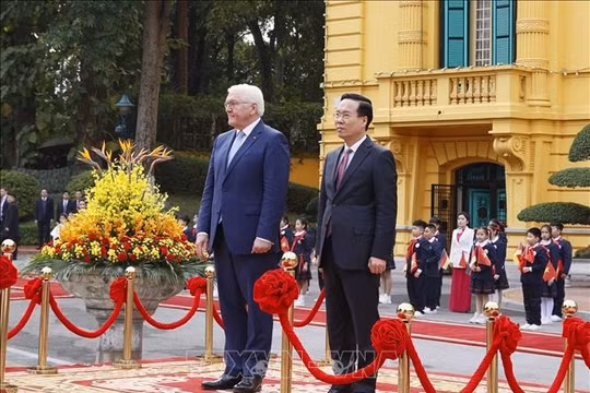 Chủ tịch nước chủ trì lễ đón trọng thể Tổng thống Cộng hòa Liên bang Đức
