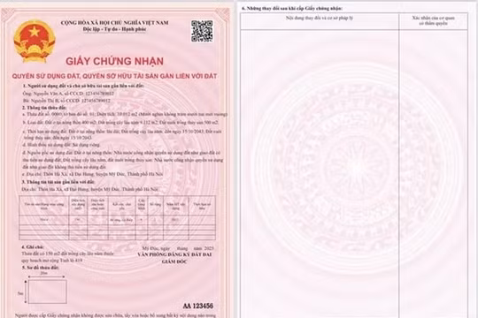 Mẫu “sổ đỏ” mới giúp người dân thuận tiện khi giao dịch cũng như bảo quản