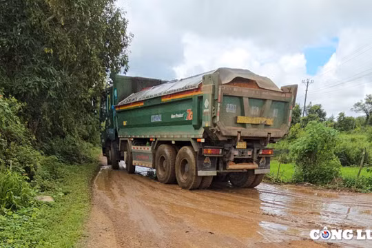 Gia Lai: Xe tải chở đất có dấu hiệu quá khổ, quá tải, gây mất an toàn giao thông