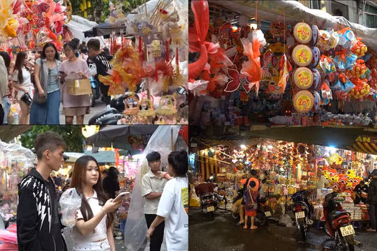 Phố Hàng Mã kém sôi động dịp Trung thu do ảnh hưởng của bão lũ