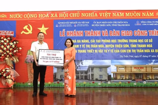 Petrovietnam hỗ trợ 8 tỷ đồng xây dựng trường, trạm tại huyện Triệu Sơn, tỉnh Thanh Hóa