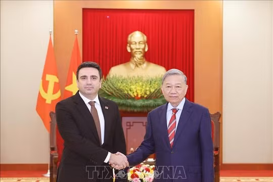Tổng Bí thư Tô Lâm tiếp Chủ tịch Quốc hội Armenia