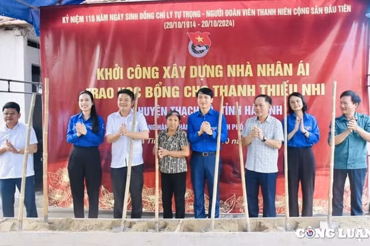 Trung ương Đoàn xây nhà nhân ái, trao quà cho hoàn cảnh khó khăn ở Hà Tĩnh