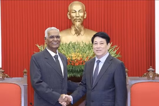Thường trực Ban Bí thư Lương Cường tiếp Tổng Bí thư Đảng Cộng sản Ấn Độ