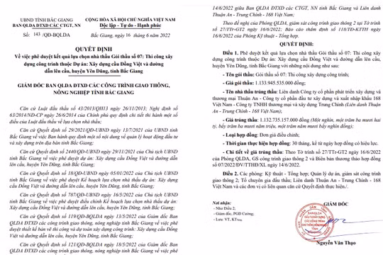 Tập đoàn Thuận An trúng thầu tại những địa phương nào?