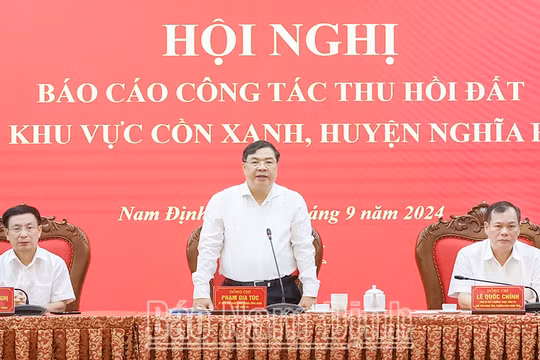 Nam Định: Bàn giao mặt bằng thực hiện các dự án tại khu vực Cồn Xanh