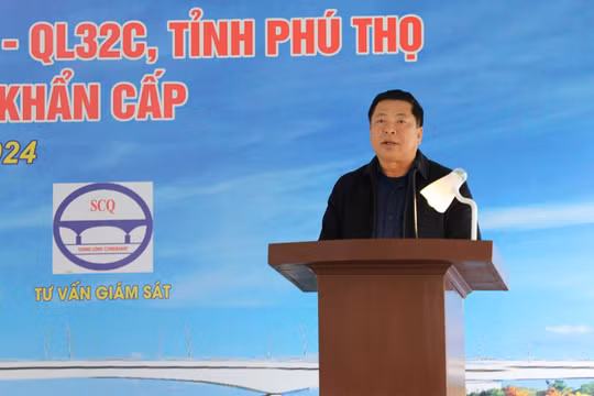 Triển khai thi công Dự án đầu tư xây dựng cầu Phong Châu mới theo phương châm "3 ca", "4 kíp"