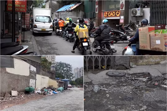 Tuyến đường dài khoảng 400m ở Cầu Giấy gần 10 năm vẫn dang dở