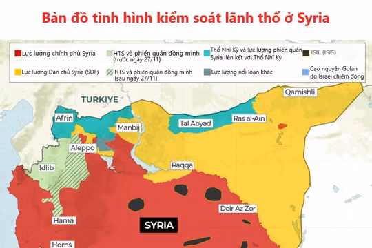 Bản đồ nội chiến 'chia năm xẻ bảy' ở Syria