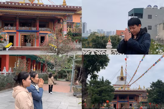 Người dân nô nức đi lễ “chùa Tây Tạng” độc nhất tại Hà Nội dịp đầu năm
