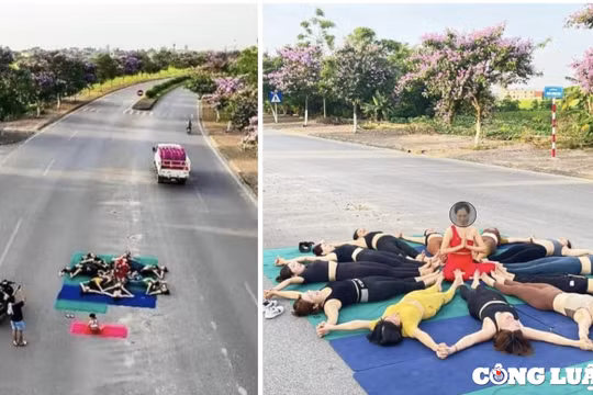 Thái Bình: Xử phạt thêm 16 người tập Yoga ngay giữa lòng đường để chụp ảnh